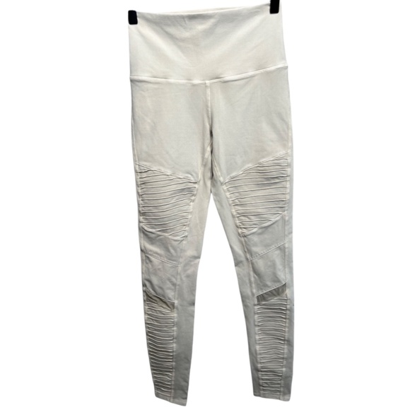 Alo HIGH-WAIST MOTO Legging Size‎ S Off White - Picture 1 of 7